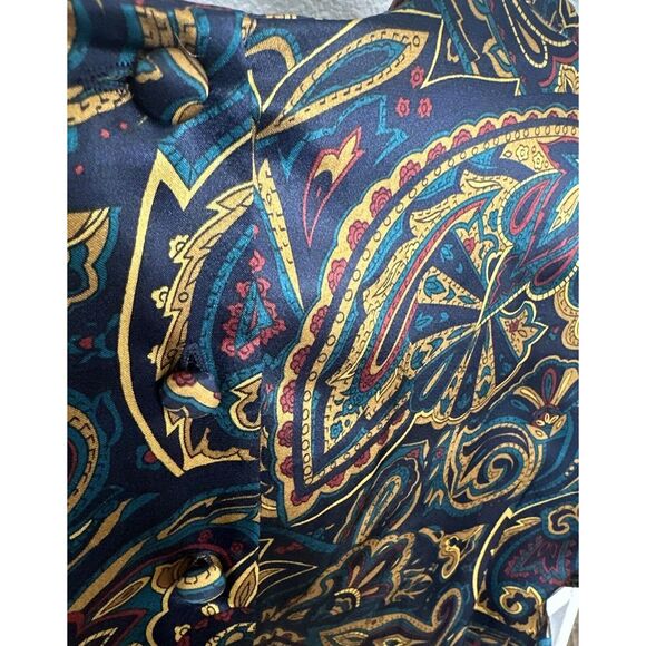 Vintage Kasper ASL Sz 10 100% Silk Blouse Paisley Printed Rich Colors Hong Kong - Picture 4 of 4